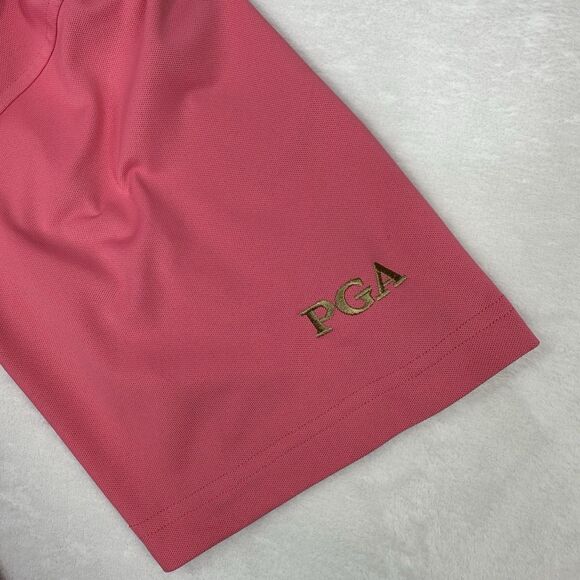FootJoy FJ Men's Embroidered PGA Of America Performance Golf Polo Shirt Pink L - Picture 3 of 10
